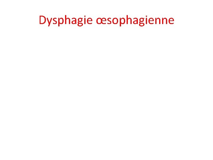 Dysphagie œsophagienne 