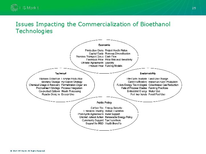 25 Issues Impacting the Commercialization of Bioethanol Technologies © 2019 IHS Markit. All Rights