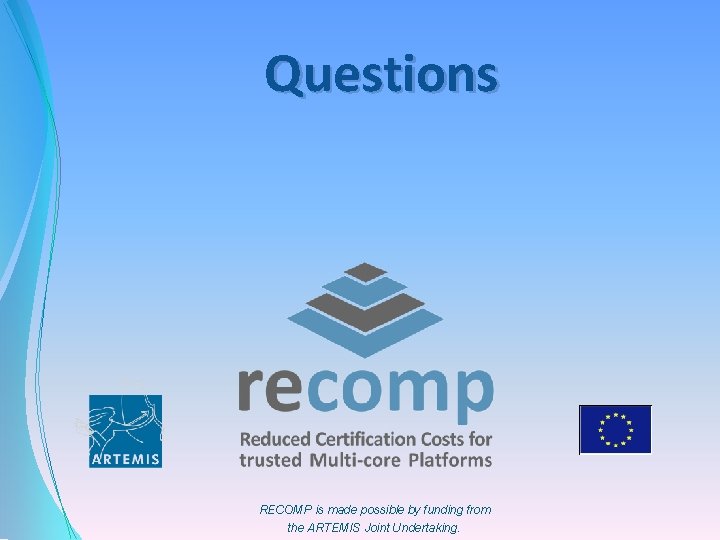 Questions RECOMP is made possible by funding from the ARTEMIS Joint Undertaking. 