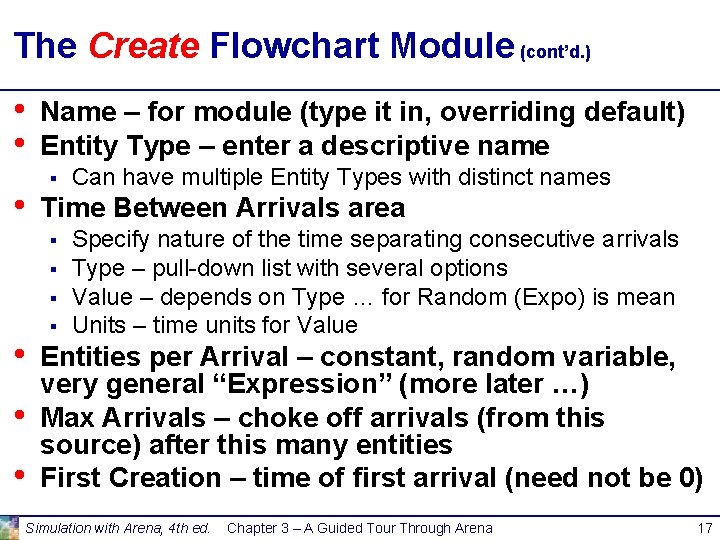 The Create Flowchart Module (cont’d. ) • • • Name – for module (type The Create Flowchart Module (cont’d. ) • • • Name – for module (type