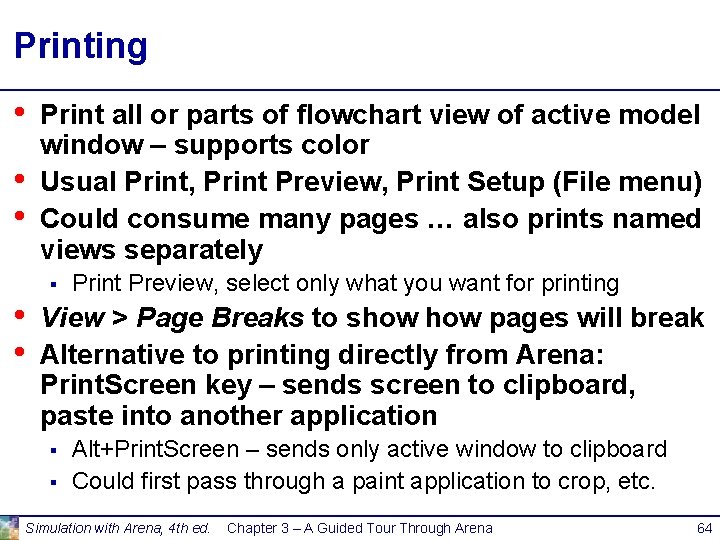 Printing • • • Print all or parts of flowchart view of active model Printing • • • Print all or parts of flowchart view of active model
