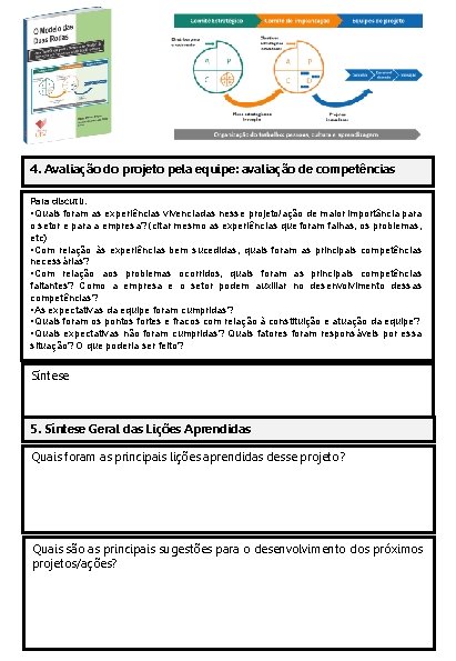 4. Avaliação do projeto pela equipe: avaliação de competências Para discutir: • Quais foram