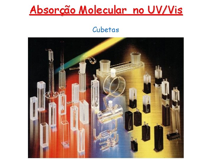 Absorção Molecular no UV/Vis Cubetas Absorção Molecular no UV/Vis Cubetas