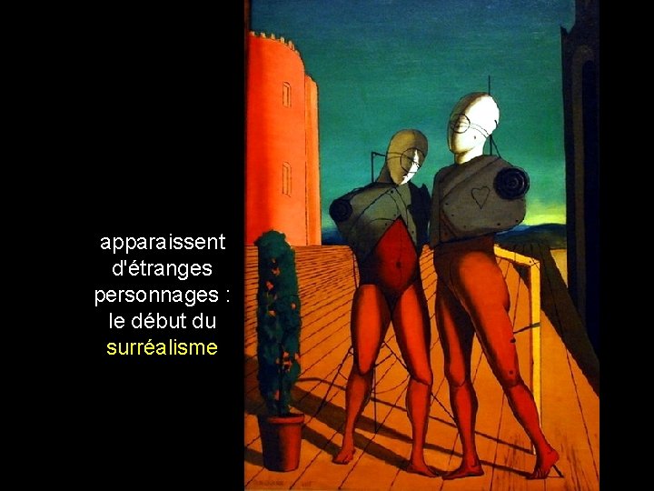 apparaissent d'étranges personnages : le début du surréalisme 