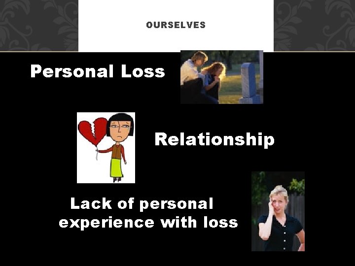 OURSELVES Personal Loss Relationship Lack of personal experience with loss 