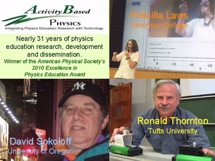 Priscilla Laws Dickinson College Nearly 31 years of physics education research, development and dissemination.