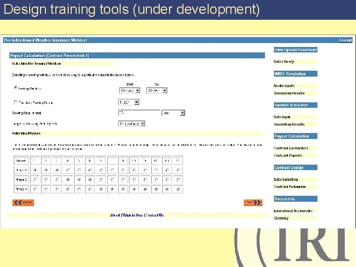 Design training tools (under development) 