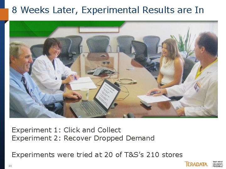 8 Weeks Later, Experimental Results are In Experiment 1: Click and Collect Experiment 2: