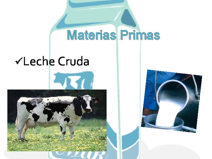 Materias Primas üLeche Cruda 