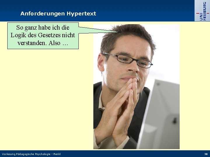 Anforderungen Hypertext So ganz habe ich die Logik des Gesetzes nicht verstanden. Also …