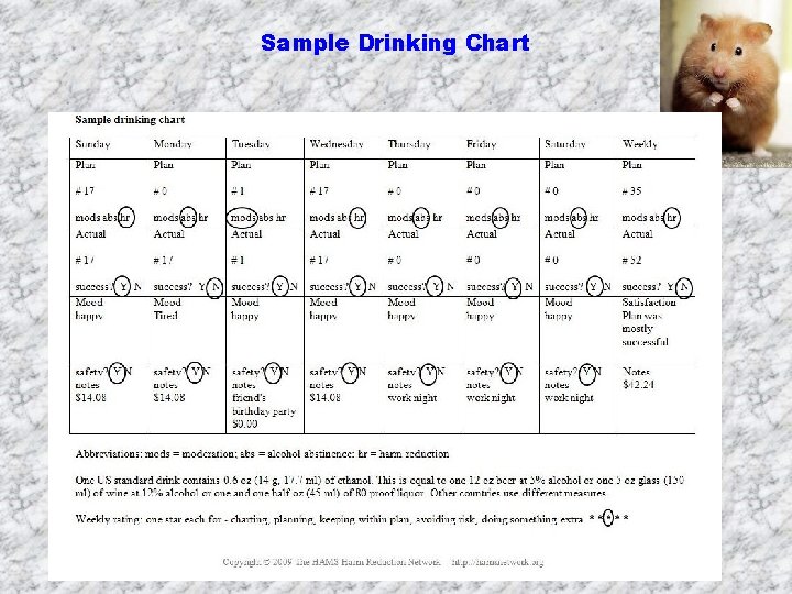 Sample Drinking Chart 