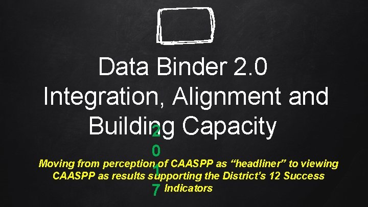 Data Binder 2. 0 Integration, Alignment and Building 2 Capacity 0 Moving from perception
