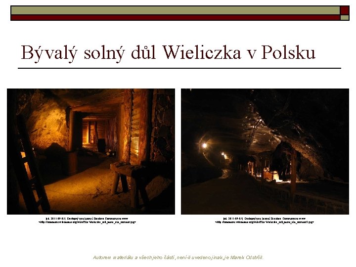 Bývalý solný důl Wieliczka v Polsku [cit. 2011 -09 -07]. Dostupný pod licencí Creative