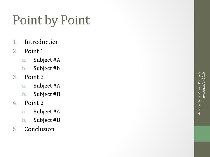 Point by Point Introduction Point 1 a. b. 3. Point 2 a. b. 4.