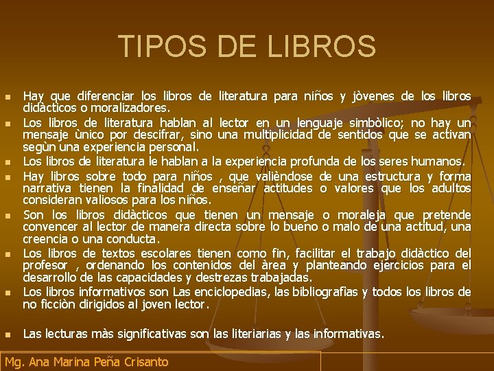 TIPOS DE LIBROS n n n n Hay que diferenciar los libros de literatura TIPOS DE LIBROS n n n n Hay que diferenciar los libros de literatura