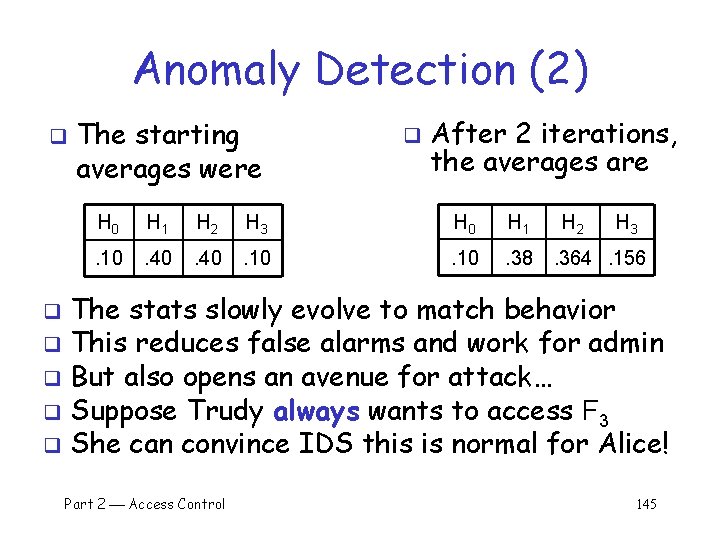 Anomaly Detection (2) q The starting averages were q After 2 iterations, the averages