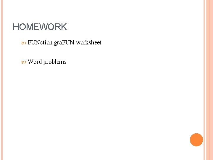 HOMEWORK FUNction Word gra. FUN worksheet problems 