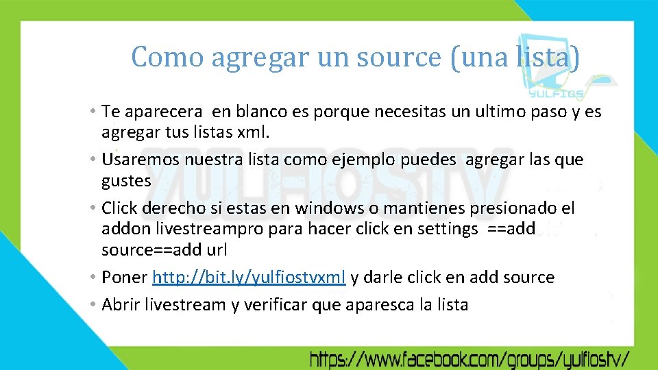 Como agregar un source (una lista) • Te aparecera en blanco es porque necesitas