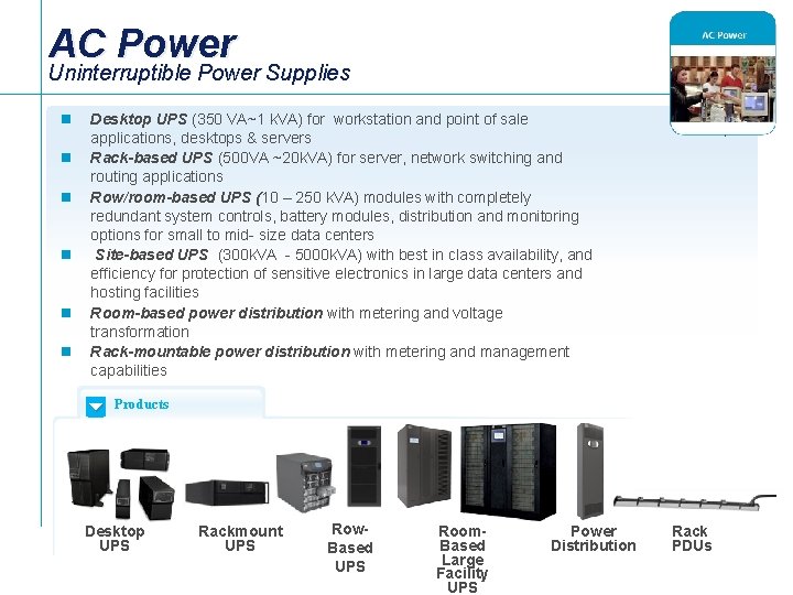 AC Power Uninterruptible Power Supplies n n n Desktop UPS (350 VA~1 k. VA) AC Power Uninterruptible Power Supplies n n n Desktop UPS (350 VA~1 k. VA)