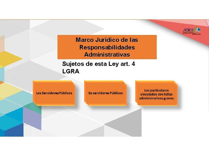 Marco Jurídico de las Responsabilidades Administrativas Sujetos de esta Ley art. 4 LGRA 