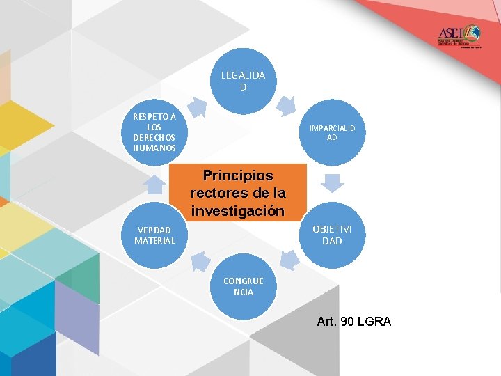 LEGALIDA D RESPETO A LOS DERECHOS HUMANOS IMPARCIALID AD Principios rectores de la investigación