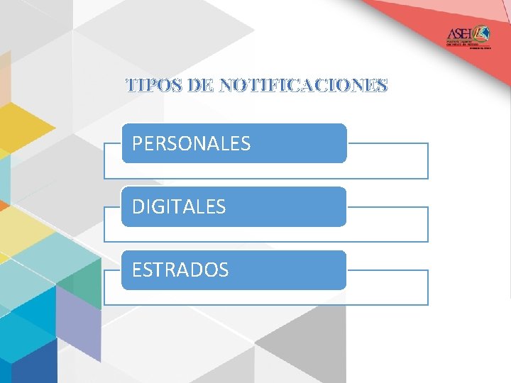 TIPOS DE NOTIFICACIONES PERSONALES DIGITALES ESTRADOS 