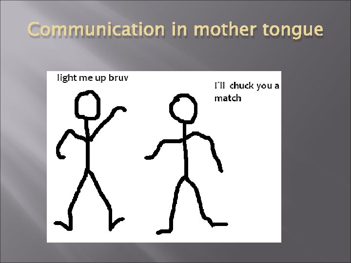 Communication in mother tongue 