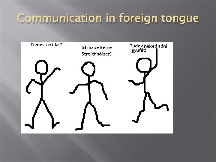 Communication in foreign tongue 