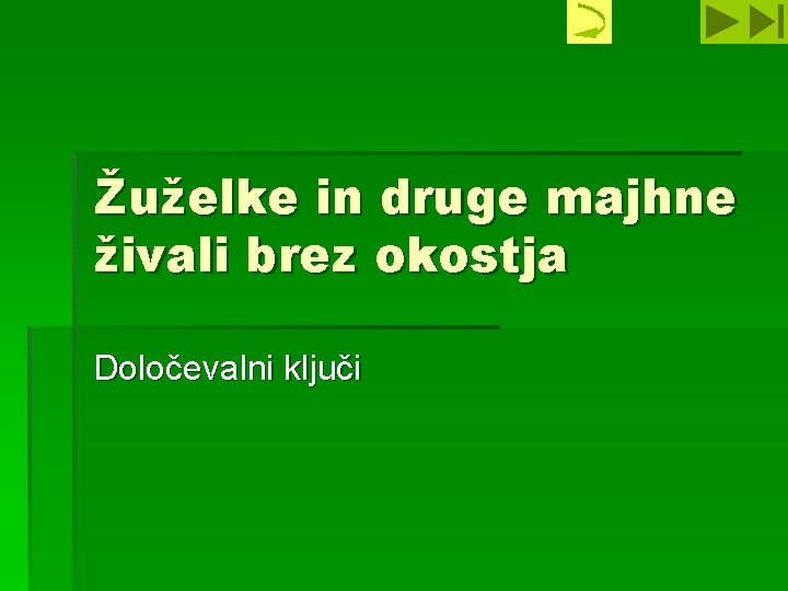 Žuželke in druge majhne živali brez okostja Določevalni ključi 