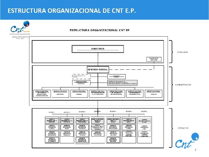 ESTRUCTURA ORGANIZACIONAL DE CNT E. P. 4 