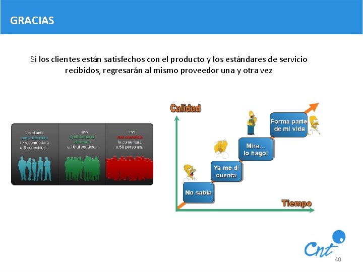 GRACIAS Si los clientes están satisfechos con el producto y los estándares de servicio