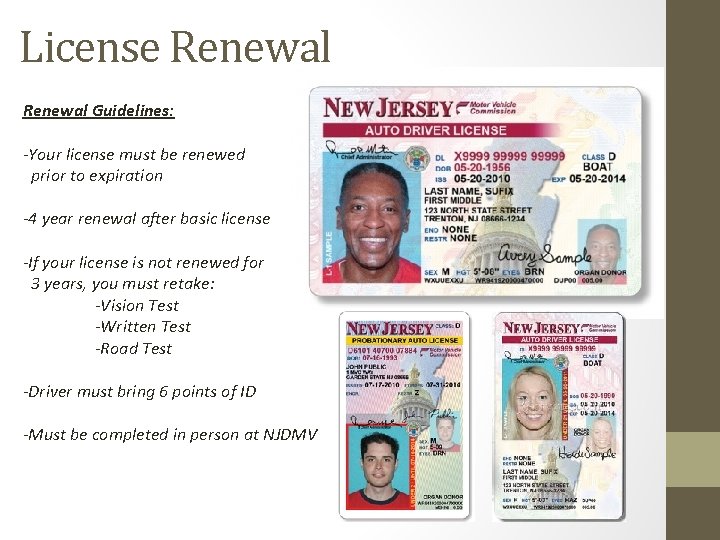 License Renewal Guidelines: -Your license must be renewed prior to expiration -4 year renewal
