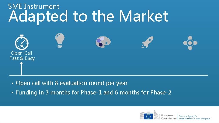 SME Instrument Adapted to the Market Open Call Fast & Easy • Open call