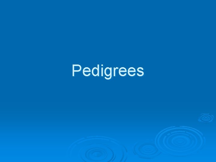 Pedigrees 