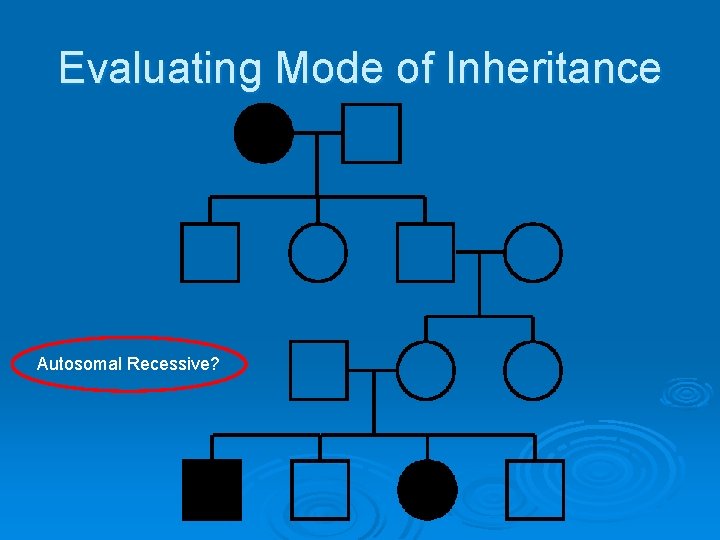 Evaluating Mode of Inheritance Autosomal Recessive? 