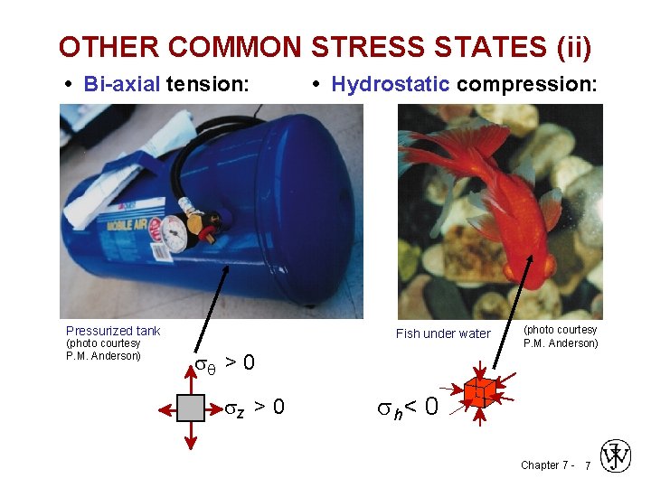 OTHER COMMON STRESS STATES (ii) • Bi-axial tension: Pressurized tank (photo courtesy P. M.