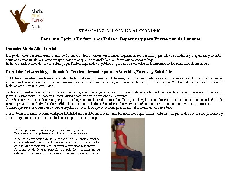 STRECHING Y TECNICA ALEXANDER Para una Optima Performance Física y Deportiva y para Prevención