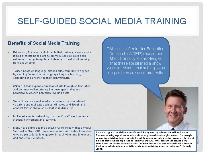 SELF-GUIDED SOCIAL MEDIA TRAINING Benefits of Social Media Training • Educators, Trainees, and students