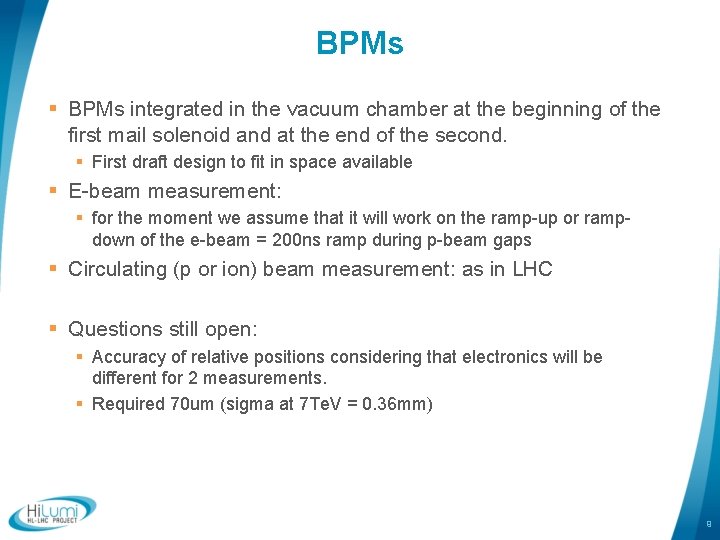 BPMs § BPMs integrated in the vacuum chamber at the beginning of the first