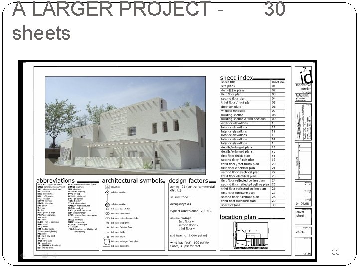 A LARGER PROJECT sheets 30 33 