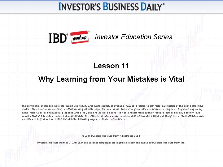 Investor Education Series Lesson 11 Why Learning from Your Mistakes is Vital The comments Investor Education Series Lesson 11 Why Learning from Your Mistakes is Vital The comments
