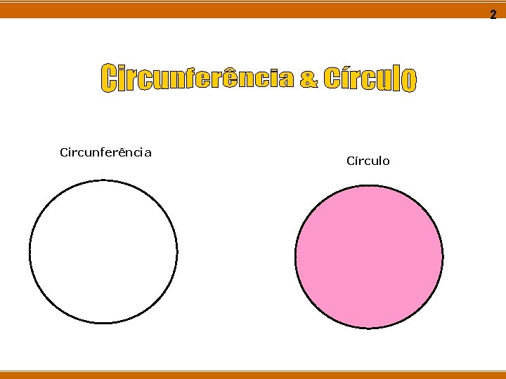 2 Circunferência Círculo 2 Circunferência Círculo