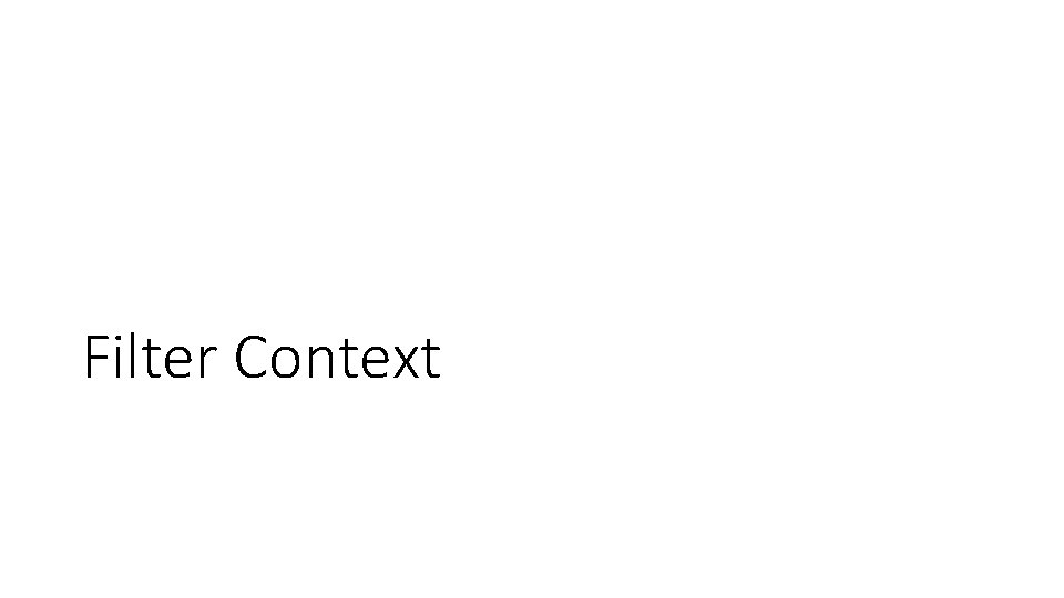 Filter Context 