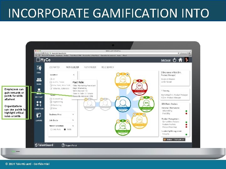 INCORPORATE GAMIFICATION INTO LEARNING (NEW) Employees can gain rewards or points for skills attained.