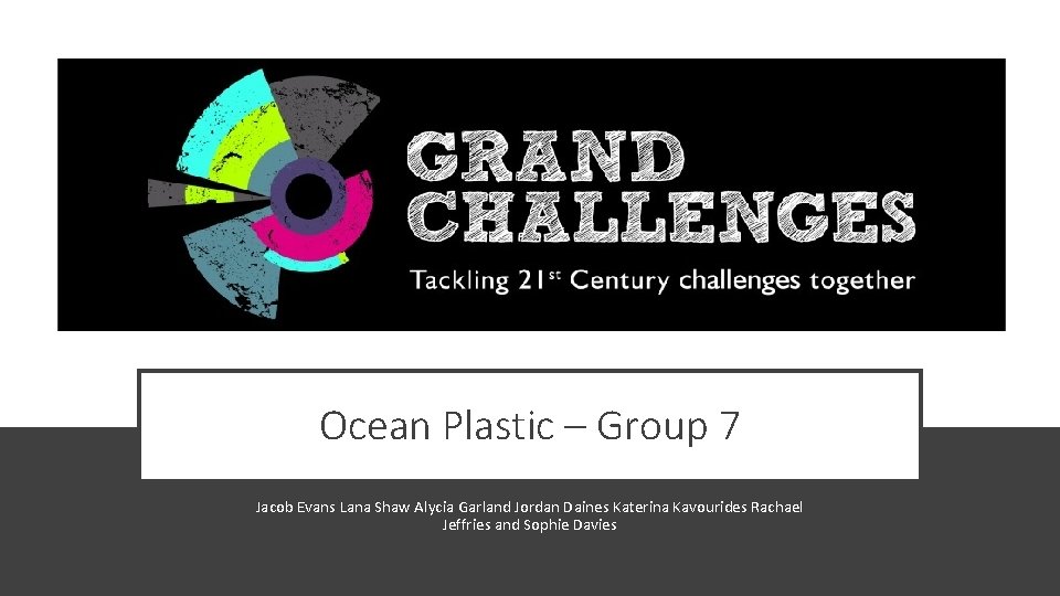 Ocean Plastic – Group 7 Jacob Evans Lana Shaw Alycia Garland Jordan Daines Katerina