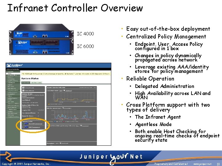 Infranet Controller Overview IC 4000 IC 6000 • Easy out-of-the-box deployment • Centralized Policy