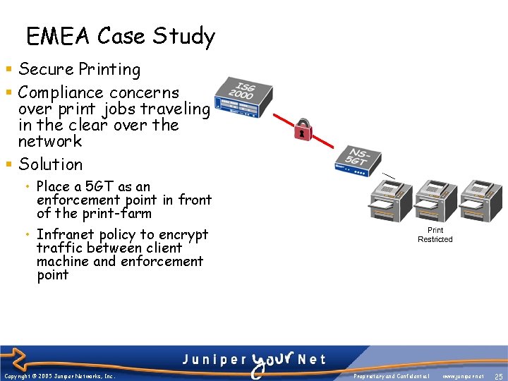 EMEA Case Study § Secure Printing § Compliance concerns over print jobs traveling in