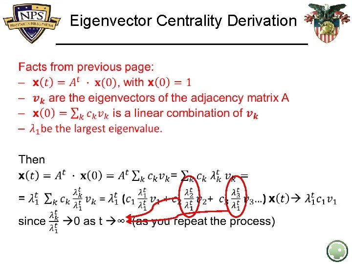 Eigenvector Centrality Derivation • 