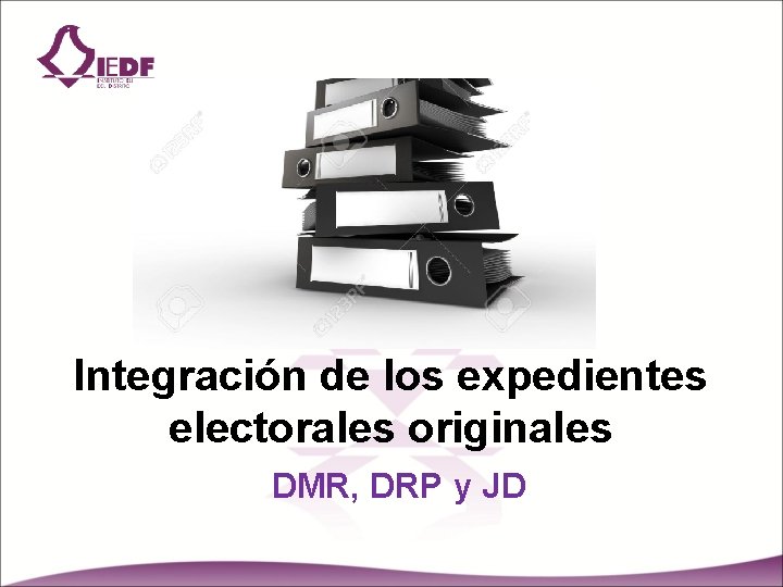 Integración de los expedientes electorales originales DMR, DRP y JD 