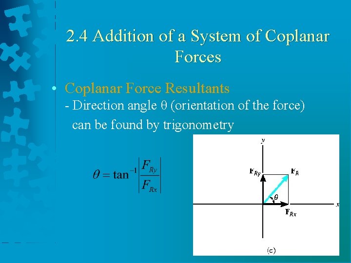 2. 4 Addition of a System of Coplanar Forces • Coplanar Force Resultants -